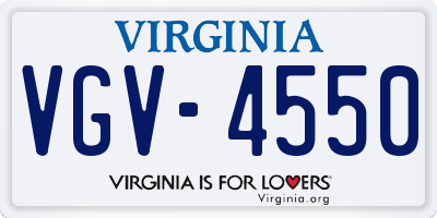 VA license plate VGV4550