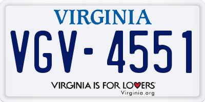 VA license plate VGV4551