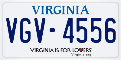 VA license plate VGV4556