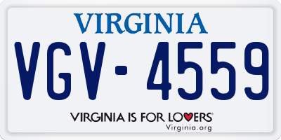 VA license plate VGV4559