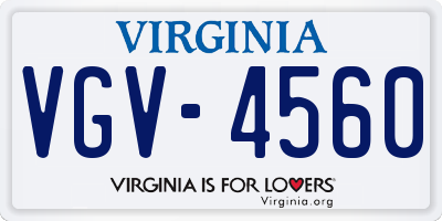 VA license plate VGV4560