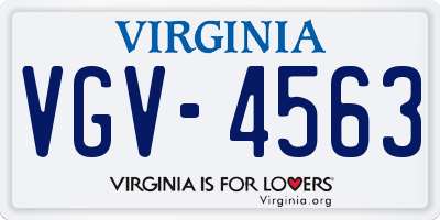 VA license plate VGV4563