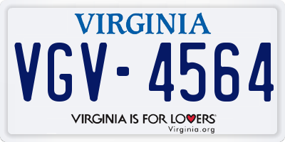 VA license plate VGV4564