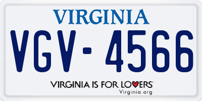 VA license plate VGV4566