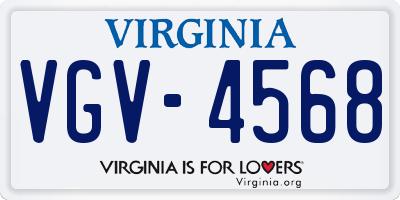 VA license plate VGV4568