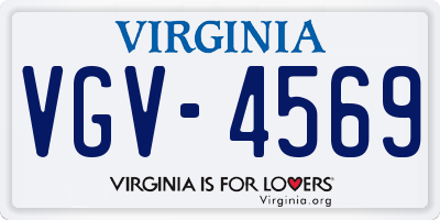 VA license plate VGV4569