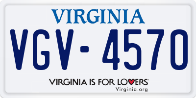 VA license plate VGV4570