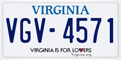 VA license plate VGV4571