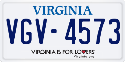 VA license plate VGV4573