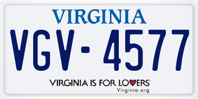 VA license plate VGV4577