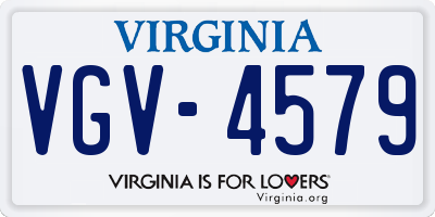 VA license plate VGV4579