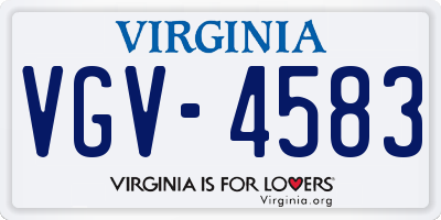 VA license plate VGV4583