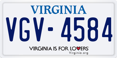 VA license plate VGV4584