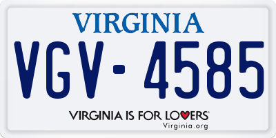 VA license plate VGV4585