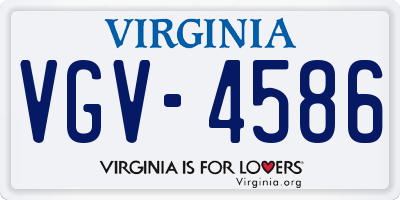 VA license plate VGV4586
