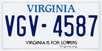 VA license plate VGV4587