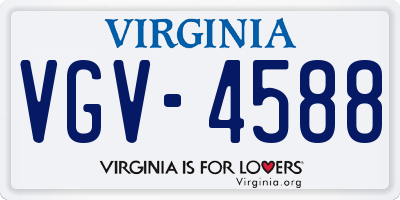 VA license plate VGV4588