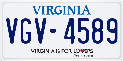 VA license plate VGV4589