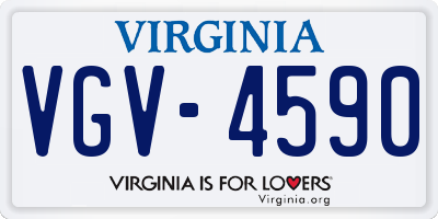 VA license plate VGV4590