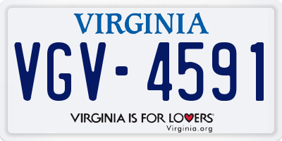 VA license plate VGV4591