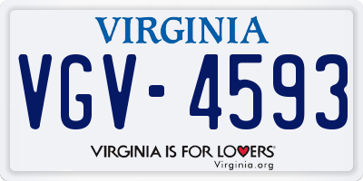 VA license plate VGV4593