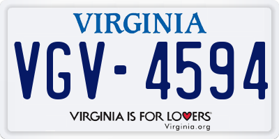 VA license plate VGV4594