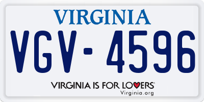 VA license plate VGV4596