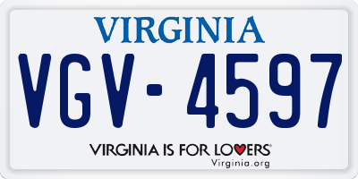 VA license plate VGV4597