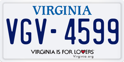 VA license plate VGV4599