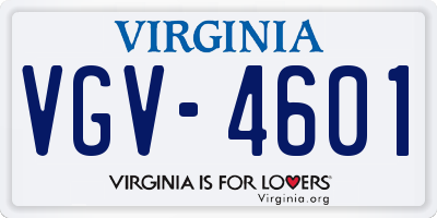 VA license plate VGV4601