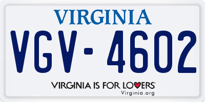 VA license plate VGV4602
