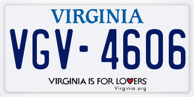 VA license plate VGV4606