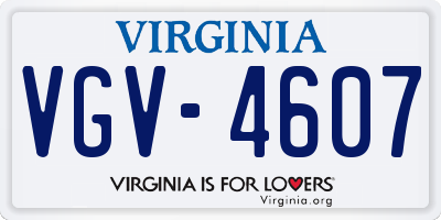 VA license plate VGV4607