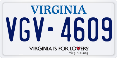VA license plate VGV4609