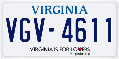 VA license plate VGV4611