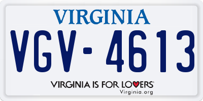 VA license plate VGV4613