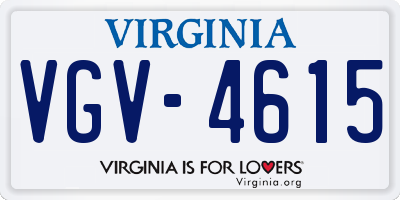 VA license plate VGV4615