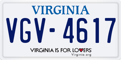 VA license plate VGV4617