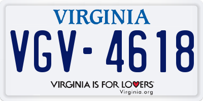 VA license plate VGV4618