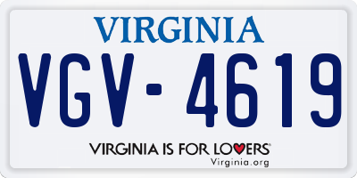 VA license plate VGV4619