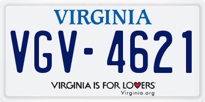 VA license plate VGV4621