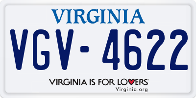 VA license plate VGV4622