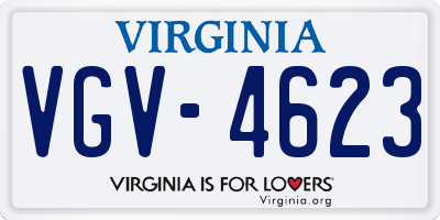 VA license plate VGV4623