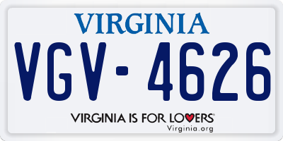 VA license plate VGV4626