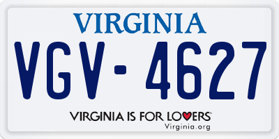 VA license plate VGV4627