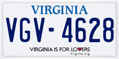 VA license plate VGV4628