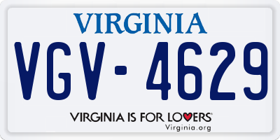 VA license plate VGV4629