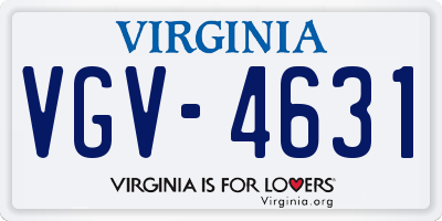 VA license plate VGV4631