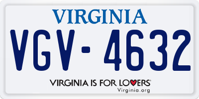 VA license plate VGV4632