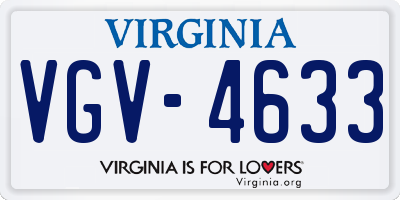 VA license plate VGV4633